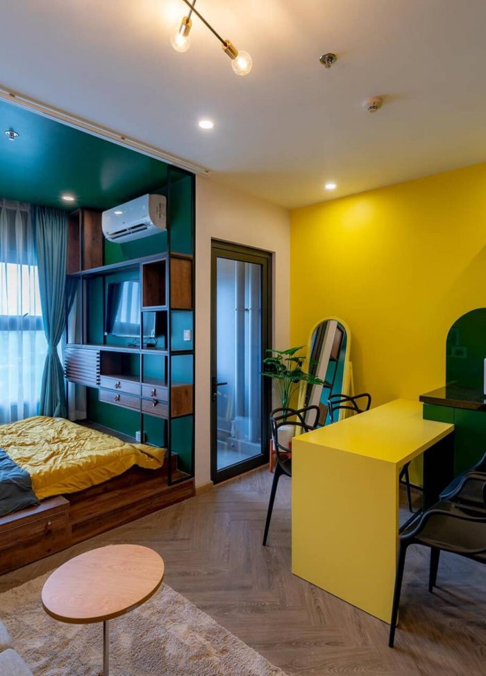 Cải tạo căn hộ studio 28m2 của chàng trai độc thân yêu màu vàng, chi phí khoảng 200 triệu đồng