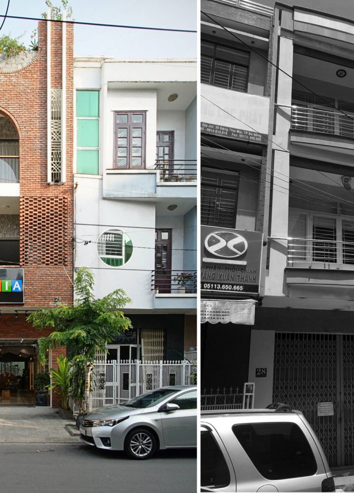 Không chỉ ấn tượng với mặt tiền gạch thô, nhà phố HIA sau cải tạo còn ghi điểm bởi không gian xanh thoáng sáng