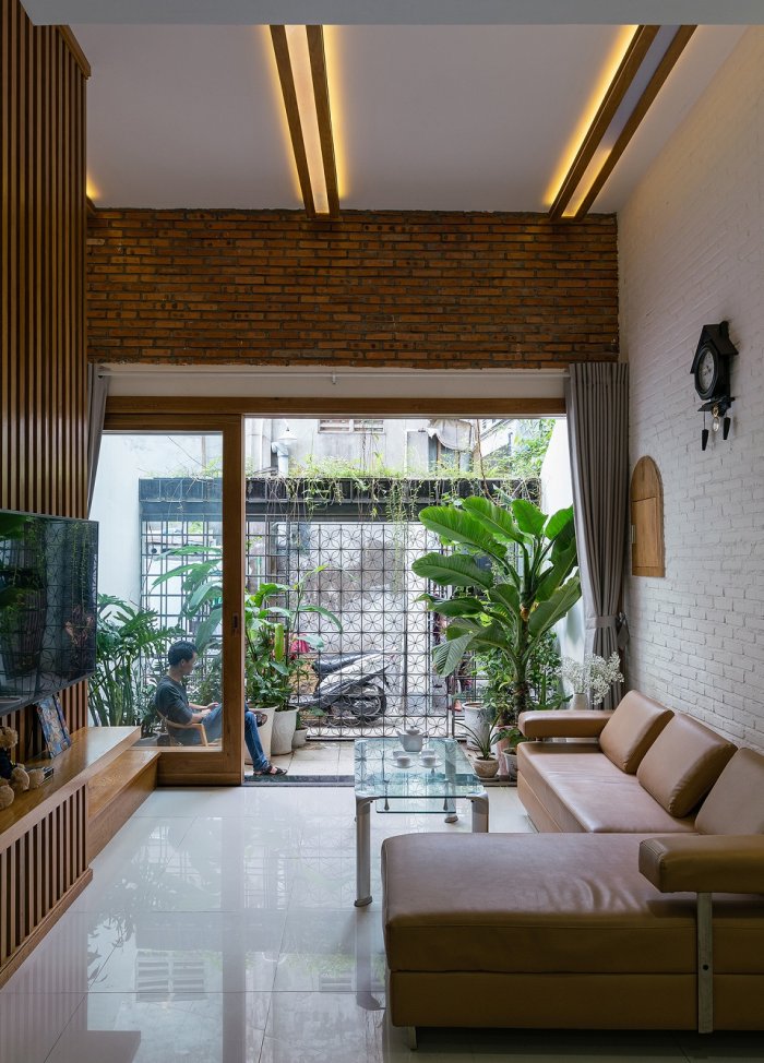 Nhà trong hẻm nhỏ đầy ánh sáng và cây xanh