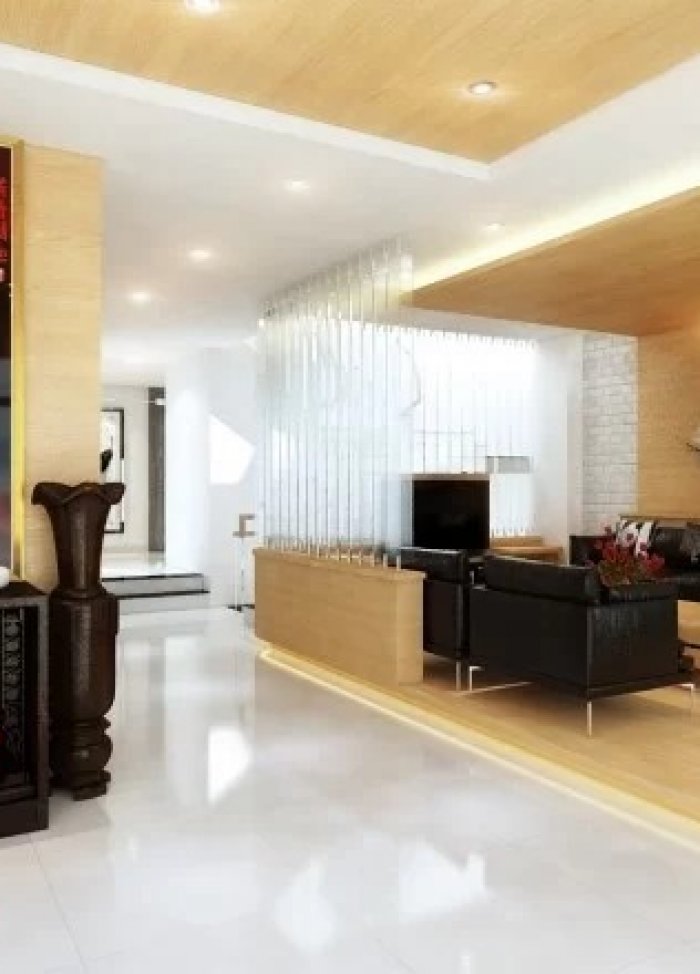  Xây nhà ở 4 tầng kết hợp văn phòng tràn ngập mảng xanh